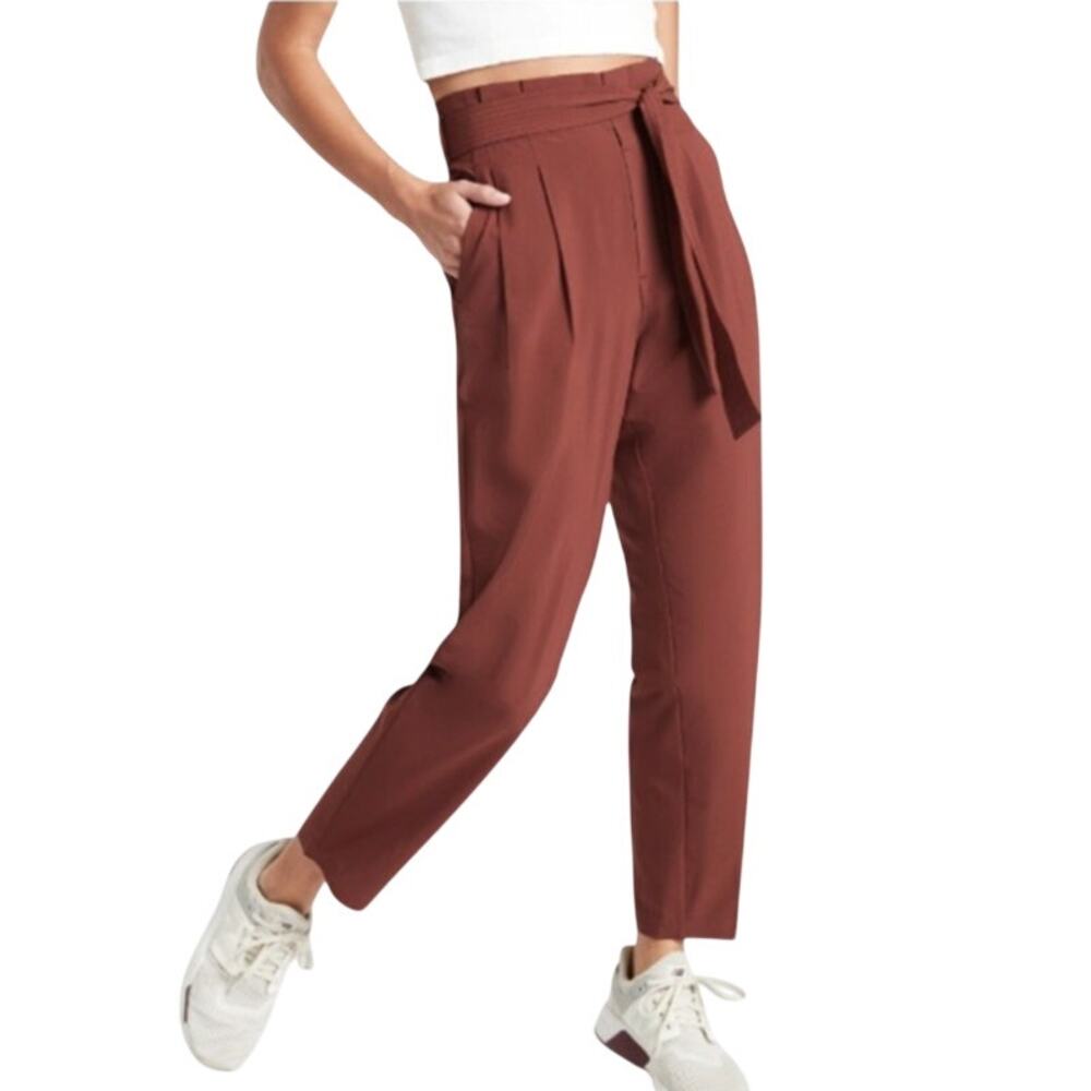 Athleta Skyline Pant II 8 Belted Lightweight Comfy Travel Athleisure Casual